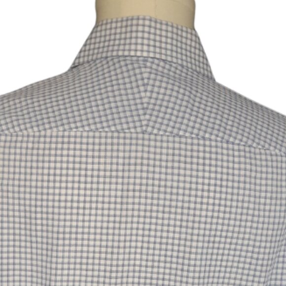 J.P. Tilford SZ 16 Men's Button Up Woven Shirt Blue White - Picture 8 of 12